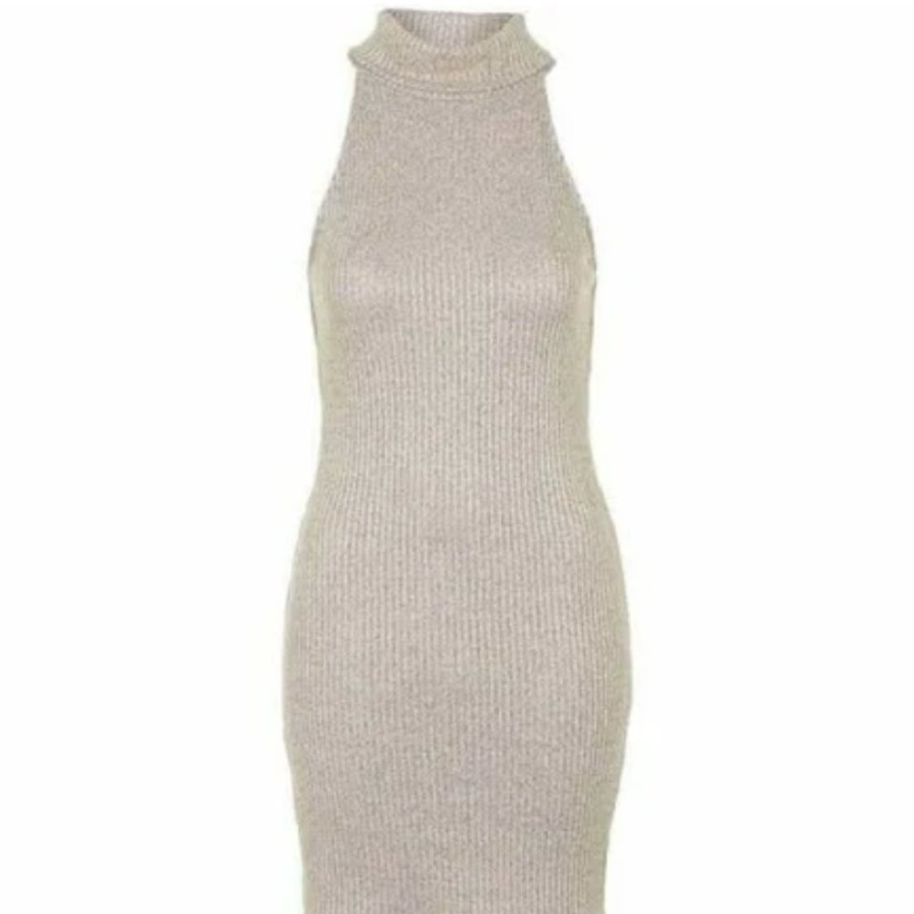 TOPSHOP Gray Turtleneck Dress